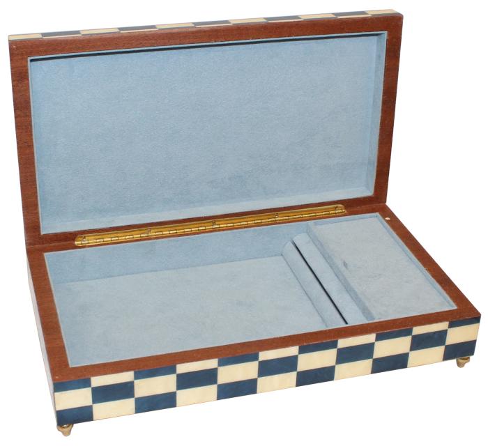 Nr.112M06 Intarsien Blau/Weiss